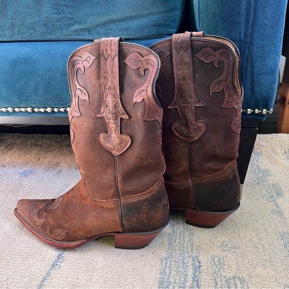CORRAL RUSTIC DISTRESSED LAMB LEATHER SNIP TOE COWBOY BOOTS SIZE 7 EUC - Picture 12 of 12